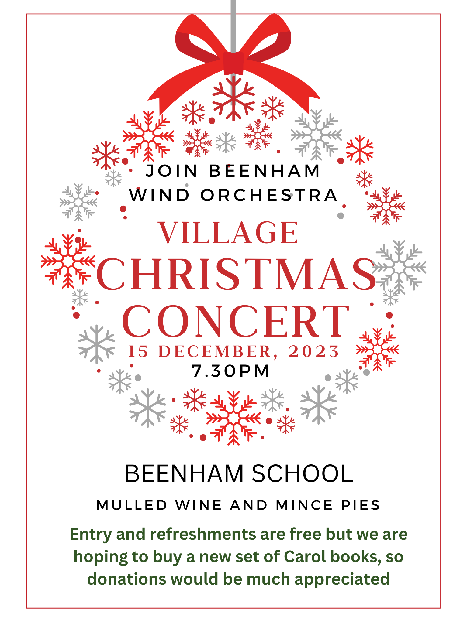 Christmas Carols, Beenham Primary School, 7.30pm